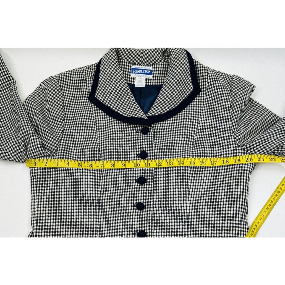 Vintage Pendleton Wool Houndstooth Button Blazer … - image 5